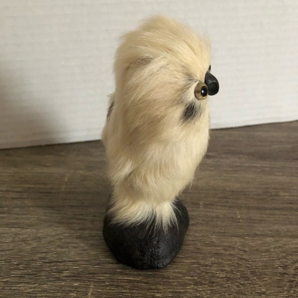 Vtg Real Fur Owl Figurine - Picture 5 of 8